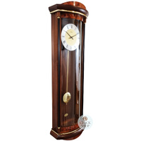 82cm Walnut Battery Chiming Wall Clock With Piano Finish By AMS image