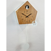 Walnut & White Modern Battery Cuckoo Clock 22cm By AMS image
