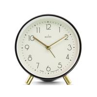 14cm Fossen Black Analogue Alarm Clock By ACCTIM image