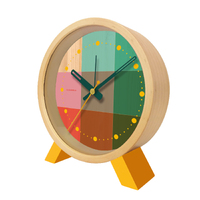 15cm Riso Collection Green & Pink Silent Analogue Alarm Clock By CLOUDNOLA image