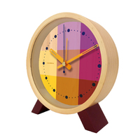 15cm Riso Collection Magenta & Yellow Silent Analogue Alarm Clock By CLOUDNOLA image