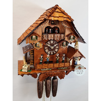 Band Players 8 Day Mechanical Chalet Cuckoo Clock With Dancers 43cm By SCHWER image