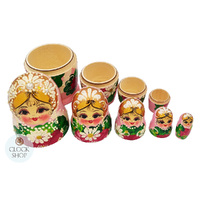 Pink Pearl Russian Dolls 16cm (Set Of 5) image