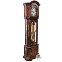 215cm Rustic Oak Grandfather Clock with Westminster Chime & Moon Dial image
