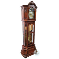 213cm Rich Walnut Grandfather Clock With Westminster Chime & Moon Dial image
