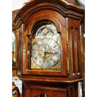 217cm Walnut Grandfather Clock With Westminster Chime & Moon Dial image