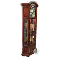 211cm Rich Walnut Grandfather Clock With Westminster Chime & Shelves image