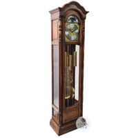 205cm Rustic Oak Grandfather Clock With Westminster Chime & Moon Dial image
