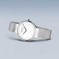 Max Rene Collection White & Silver Ladies Watch With Milanese Band By BERING image
