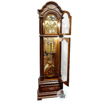 210cm Walnut Grandfather Clock With Calendar Dial By SCHNEIDER image