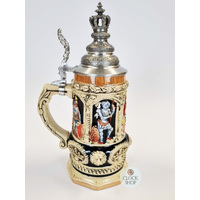The King's Beer Stein With Pewter Crown On Lid 0.75L BY KING image