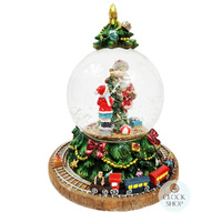 18cm Musical Snow Globe With Christmas Tree & Moving Train (Oh Christmas Tree) image