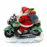 8cm Santa On Motor Bike with Side Car Snow Globe image