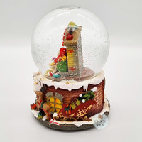 14.5cm Musical Snow Globe With Santa & Fireplace (Santa Claus Is Coming To Town) image