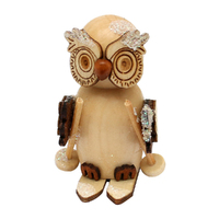 5.5cm Wooden Owl Hanging Decoration- Assorted Designs image