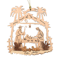 10cm Wooden 3D Laser Hanging Decoration- Assorted Designs image