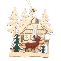 10cm Wooden 3D Hanging Decoration- Assorted Designs image