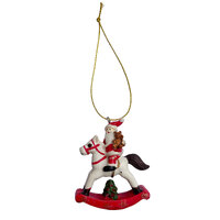 6cm Santa on Rocking Horse Hanging Decoration image