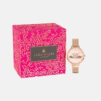 Rose Gold Swan Dial Mesh Band By SARA MILLER image