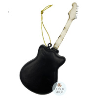  14cm Glass Black Guitar Hanging Decoration image