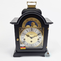 30cm Black Mechanical Table Clock With Westminster Chime & Moon Dial By HERMLE image