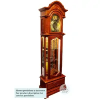 207cm American Cherry Grandfather Clock With Calendar Dial & Shelves By SCHNEIDER image