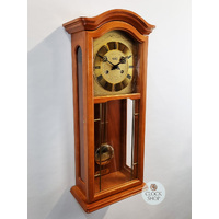 66cm Cherry 8 Day Mechanical Bim Bam Wall Clock With Brass Accents By AMS image
