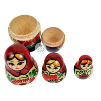 Kirov Russian Dolls- Red Scarf & Purple Dress 7cm (Set Of 3) image