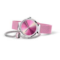 Gift Set- 31mm Classic Collection Pink & Silver Womens Watch With Bracelet By BERING image