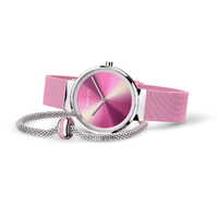 Gift Set Pink Watch With Milanese Strap with Matching Bracelet By BERING image