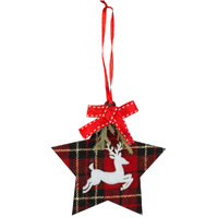 10cm Tartan Star Hanging Decoration image