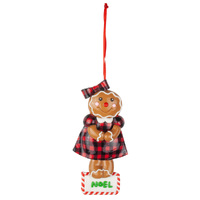 13cm Gingerbread Girl Hanging Decoration- Assorted Designs image