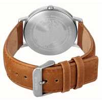 40mm Titanium Collection Mens Watch With Green Dial & Tan Leather Strap & Silver Case By BERING image