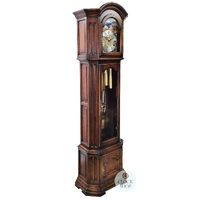 217cm Rustic Oak Grandfather Clock With Westminster Chime & Moon Dial image