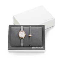 Gift Set- 22mm Classic Collection Silver & Rose Gold Womens Watch With Bracelet By BERING image