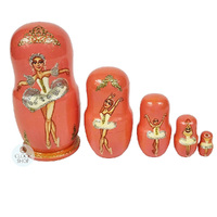 Ballerina Russian Dolls- Pink 11cm (Set Of 5) image
