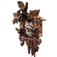 Birds & Leaves 1 Day Mechanical Carved Cuckoo Clock 30cm By SCHNEIDER image