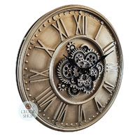 62cm Abington Brass Moving Gear Wall Clock By COUNTRYFIELD image