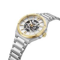 43mm Silver Automatic Mens Watch With Silver & Gold Skeleton Dial By KENNETH COLE image