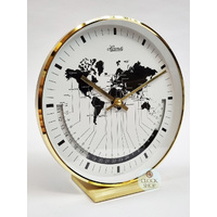 19cm Gold Multiple Time Zone World Clock By Hermle image