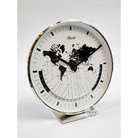 19cm Silver Multiple Time Zone World Clock By Hermle image
