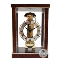 26cm Walnut Mechanical Table Clock With Bell Strike By HERMLE image