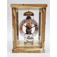 26cm Beech Mechanical Table Clock With Bell Strike By HERMLE image