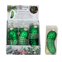 13cm Green Cucumber Pickle Hanging Christmas Decoration image