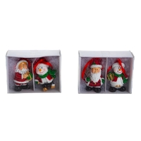5cm Santa & Snowman Hanging Decoration (Pack of 2) image