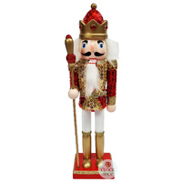 30cm Red & Gold King Nutcracker image