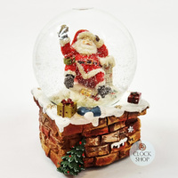 14.5cm Musical Snow Globe With Santa On Chimney (We Wish You a Merry Christmas) image
