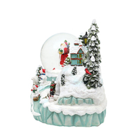 30cm Musical Snow Globe With Moving Train & LED Glitter Snow Storm (8 Christmas Tunes) image