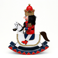 30cm King On Rocking Horse Nutcracker image