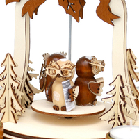 25cm Owls & Bells Christmas Pyramid image